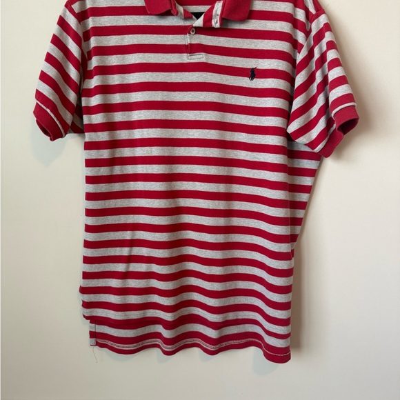 Polo by Ralph Lauren Red and White Striped polo Shirt size large men’s - Picture 2 of 7